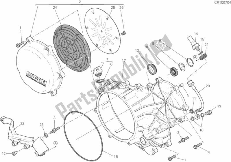 All parts for the Clutch - Side Crankcase Cover of the Ducati Superbike 959 Panigale ABS USA 2019